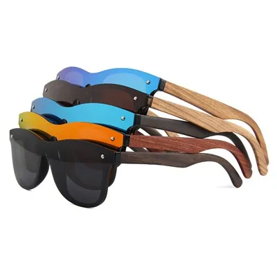Óculos de sol Wayfarer de madeira